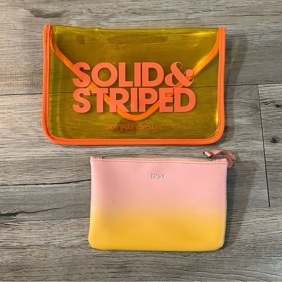 🔥SALE - any 4/$20. Summery Pink and Yellow Pouch Set - Picture 1 of 5